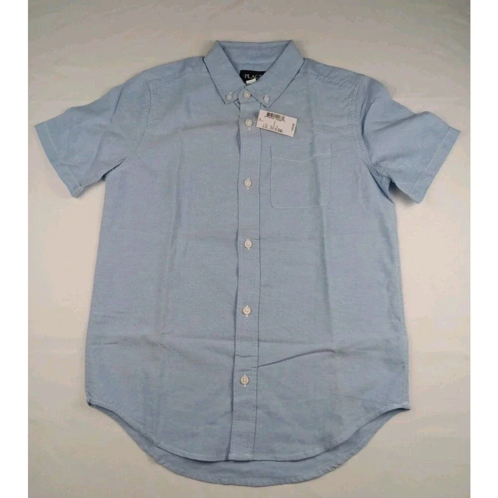 NWT The Children's Place Boys Oxford Button Down Shirt Size XL 14 Light Blue